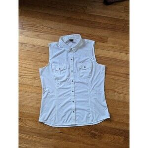 Eddie Bauer XL Tall sleeveless button top Ivory